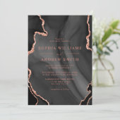 Faire-part de mariage rose noir et blanc (Debout devant)