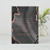 Faire-part de mariage rose noir et blanc (Debout devant)