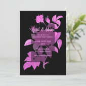 Faire-part de mariage Rose noir et rose chaud (Debout devant)