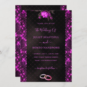 Faire-part de mariage rose noir moderne Parties sc