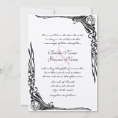 Faire-part de mariage Rose noire vintage (Dos)