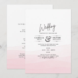 Faire-part de mariage rose ombré glacé