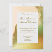 Faire-part de mariage rose or Elegant Monogramme (Devant)