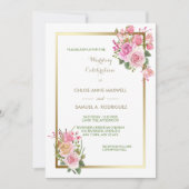 Faire-part de mariage Rose Or Frame (Devant)