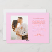 Faire-part de mariage rose orange clair le plus br (Dos)