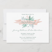 Faire-part de mariage rose pâle (Devant)