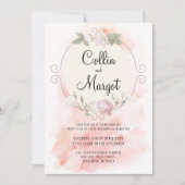 Faire-part de mariage Rose Pâle Couronne (Devant)