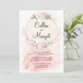 Faire-part de mariage Rose Pâle Couronne (Debout devant)