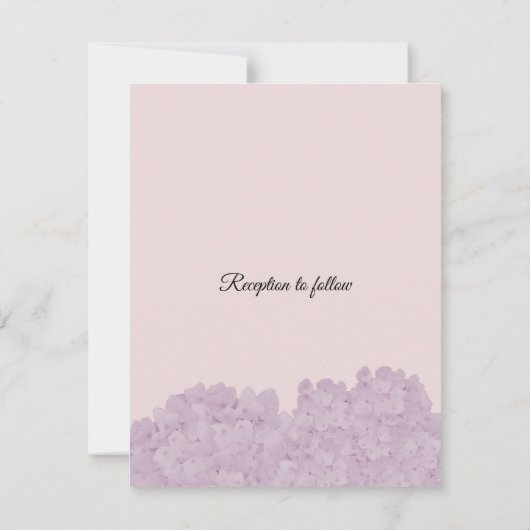 Faire-part de mariage rose pâle Hydrangea (Dos)