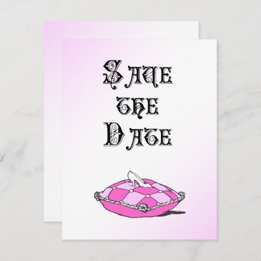 Faire-part de mariage Rose Pantoufle de Verre de C (Devant / Derrière)