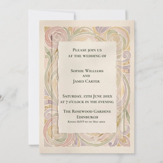 Faire-part de mariage Rose pastel rosé (Devant)