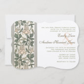 Faire-part de mariage rose Peachy Art nouveau (Devant)