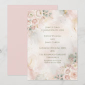 Faire-part de mariage Rose Pêche (Devant / Derrière)