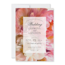 Faire-part de mariage rose Peony