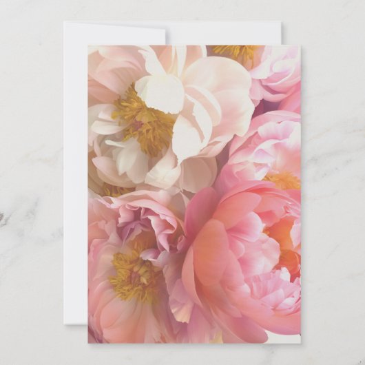 Faire-part de mariage rose Peony (Dos)