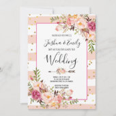 Faire-part de mariage rose Peony Floral Or (Devant)