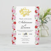 Faire-part de mariage Rose Petal 4 avec Lettres Do (Debout devant)