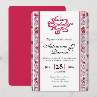 Faire-part de mariage Rose Petal Wedding Invite 2