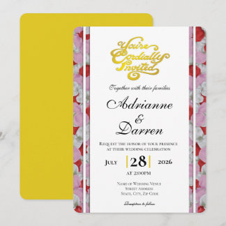 Faire-part de mariage Rose Petal Wedding Invite 3