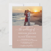 Faire-part de mariage rose photo (Devant)