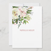 Faire-part de mariage rose poudré et blanc avec éc (Dos)