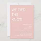 Faire-part de mariage rose poudré simple moderne (Devant)