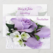 Faire-part de mariage Rose pourpre (Devant / Derrière)