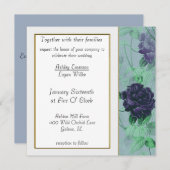 Faire-part de mariage Rose pourpre (Devant / Derrière)