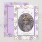 Faire-part de mariage Rose Pourpre Lavande (Devant / Derrière)