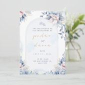 Faire-part de mariage Rose Poussiéreuse de créateu (Debout devant)