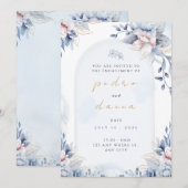 Faire-part de mariage Rose Poussiéreuse de créateu (Devant / Derrière)
