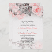 Faire-part de mariage rose Primrose vintage (Devant / Derrière)