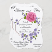 Faire-part de mariage rose rose (Devant / Derrière)