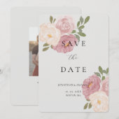 Faire-part de mariage Rose Rose (Devant / Derrière)