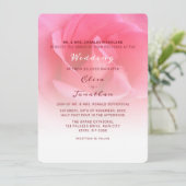 Faire-part de mariage rose rose (Debout devant)