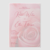 Faire-part de mariage rose rose romantique (Recto)