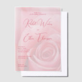 Faire-part de mariage rose rose romantique (Compenser)