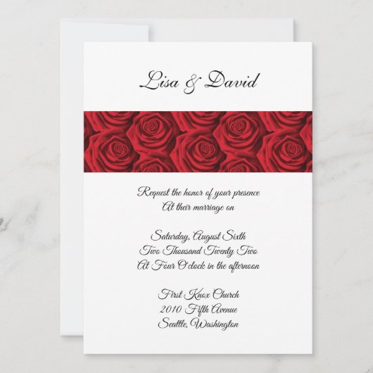 Faire-part de mariage Rose rouge (Devant)