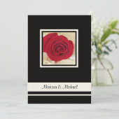 Faire-part de mariage Rose rouge (Debout devant)