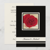 Faire-part de mariage Rose rouge (Devant / Derrière)