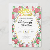 Faire-part de mariage Rose rouge et blanche - Lett (Devant)