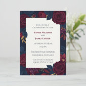 Faire-part de mariage Rose Rouge Foncé (Debout devant)