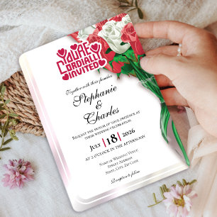 Faire-part de mariage Rose Rouge - Lettre Rouge 4
