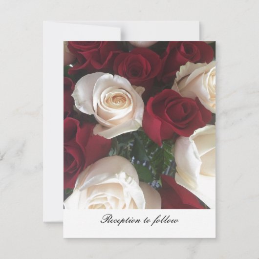 Faire-part de mariage Rose rouges et blancs (Dos)