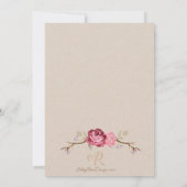 Faire-part de mariage Rose rustique (Dos)
