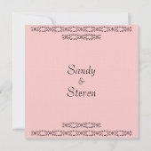Faire-part de mariage rose simple (Dos)