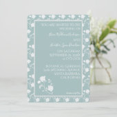 Faire-part de mariage Rose turquoise (Debout devant)