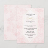 Faire-part de mariage Rose Vintage (Devant / Derrière)