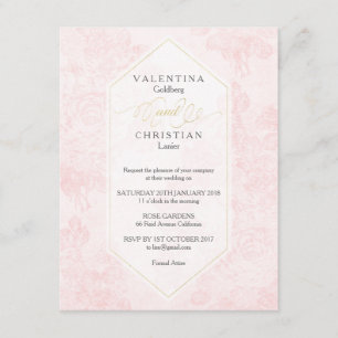Faire-part de mariage Rose Vintage
