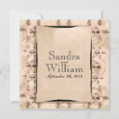 Faire-part de mariage Rose vintage (Dos)